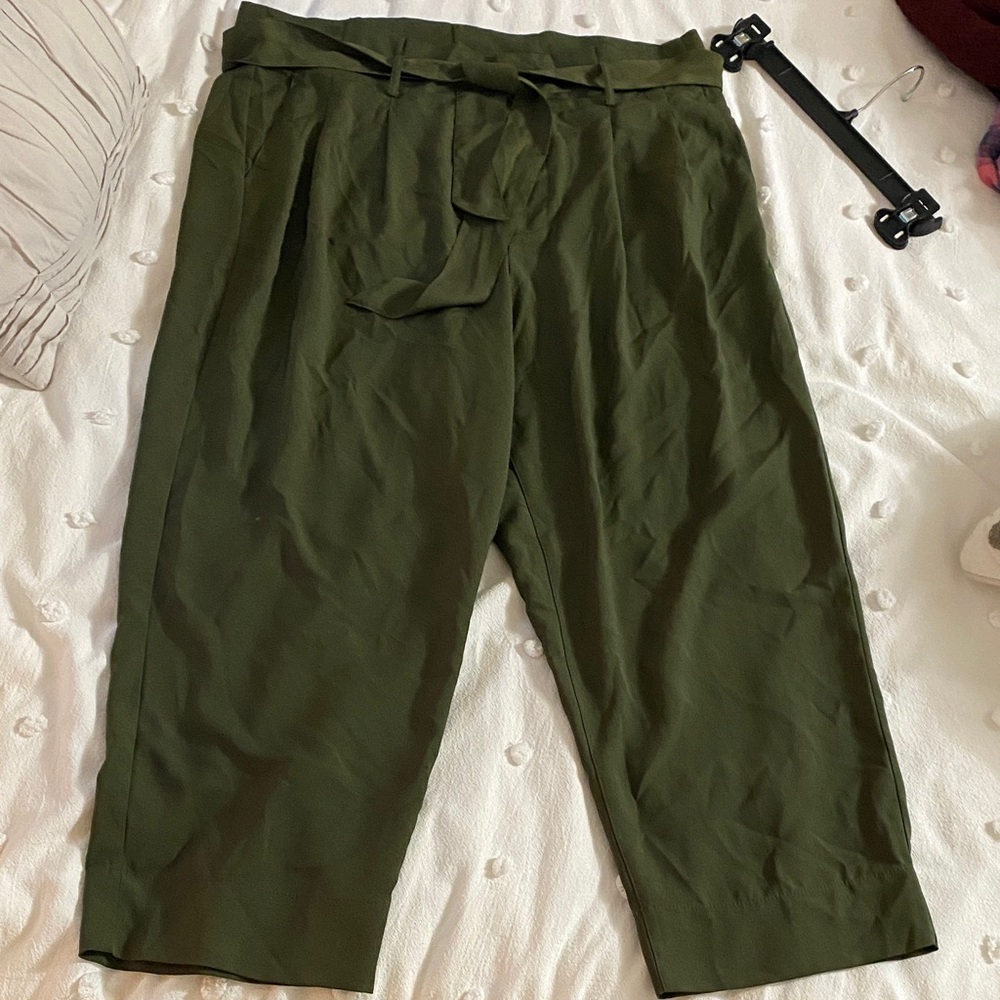 Madewell Green High waisted Paper bag Pant
